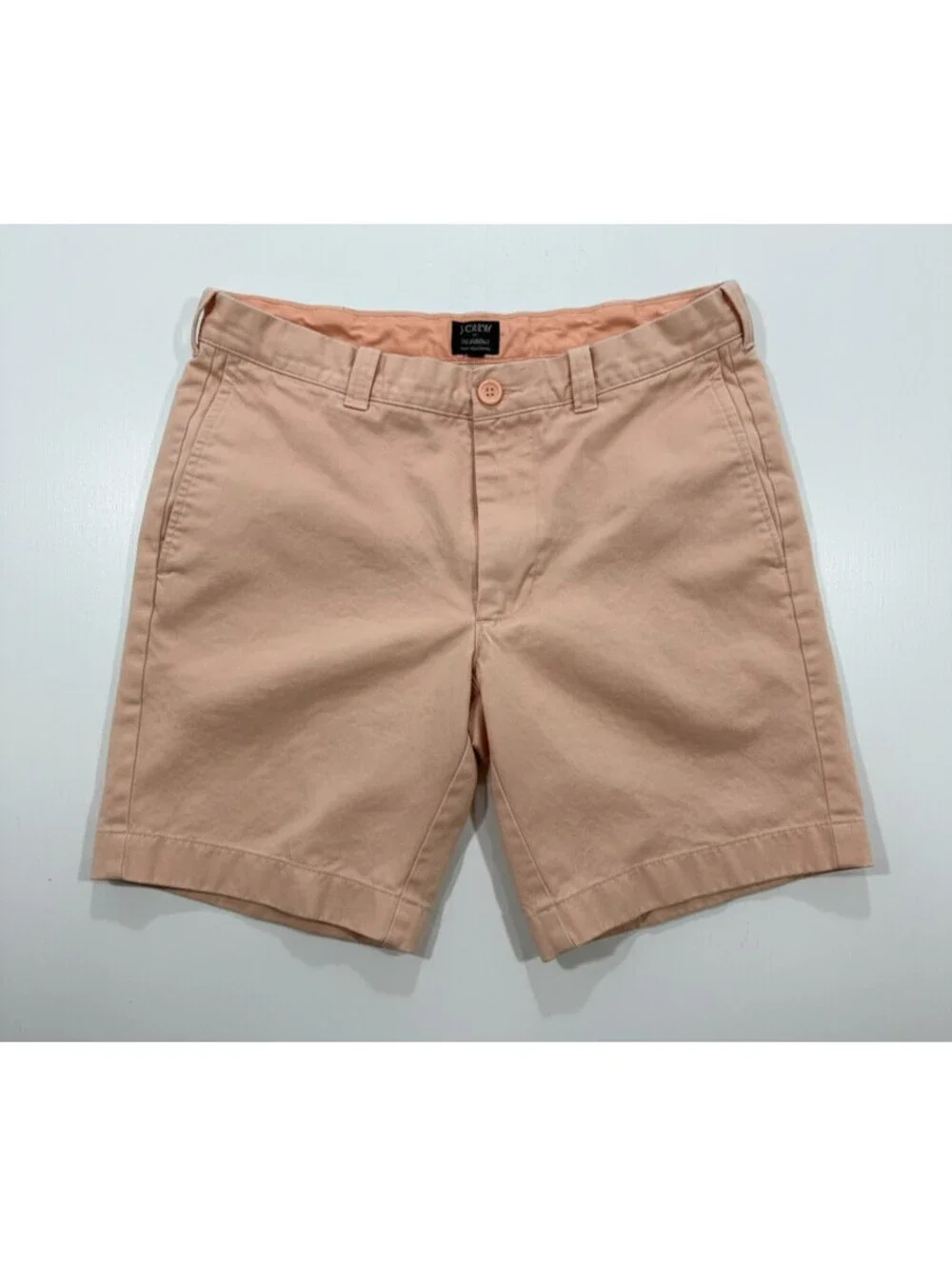 J Crew Gramercy Shorts Mens 31 Pink Salmon Chino Flat Front 9 Inseam